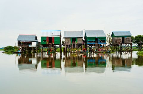 A floating village on the Tonle Sap