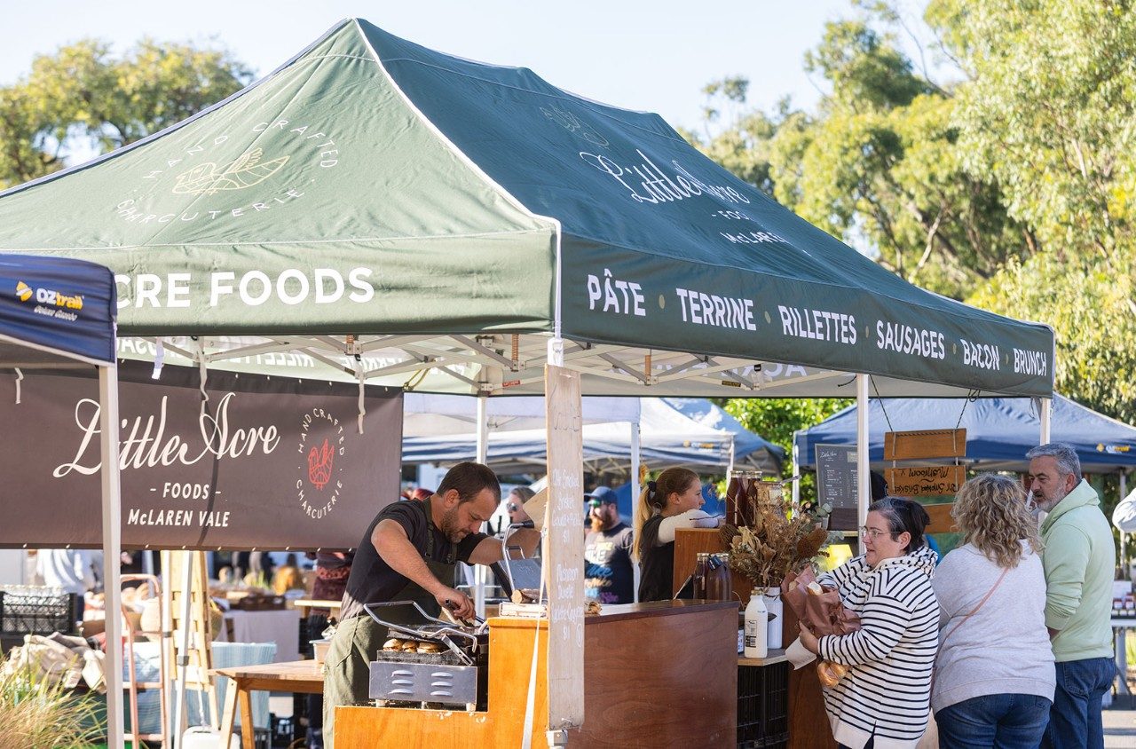 Little Acre Foods stall at Willunga Farmers Market, SA