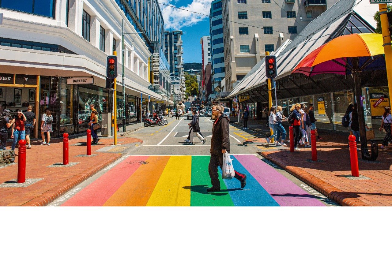 Cuba Street sunset, Wellington, NZ