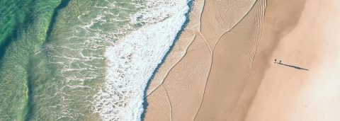 aerial shot of a beach