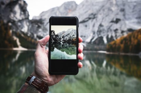 Smartphone photo of glacial lake