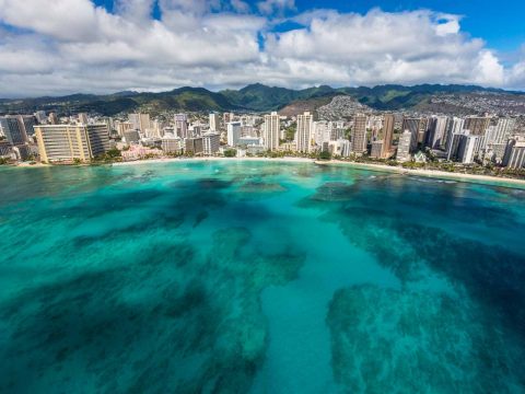 Hawaii aerial oceanview