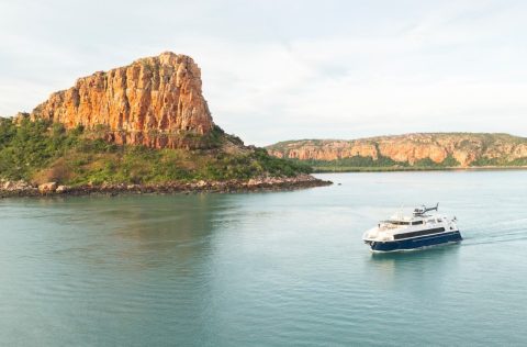 A boat on the water in Western Australia's Kimberley region