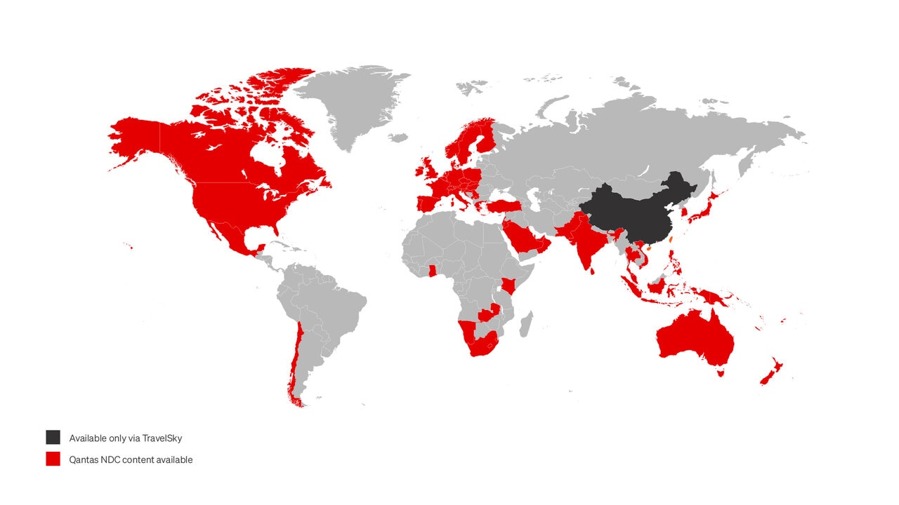 Global countries applicable to the Qantas Distribution Platform