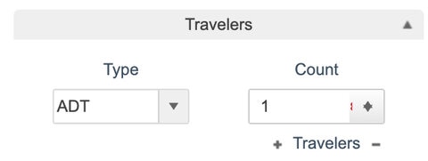 Fare search traveller