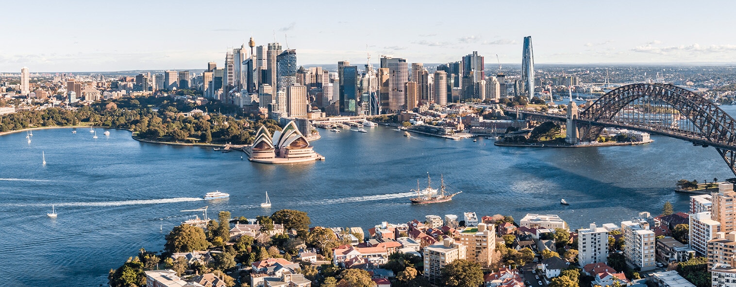 Aerial view of Sydney Harbour