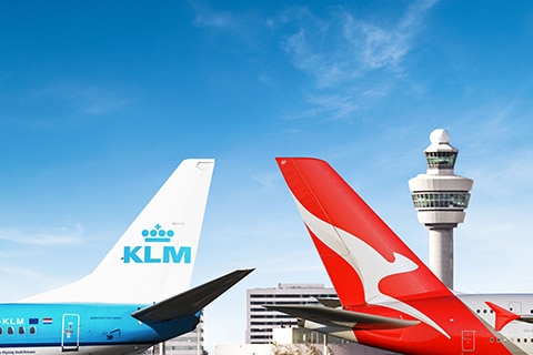 KLM and Qantas tailfins