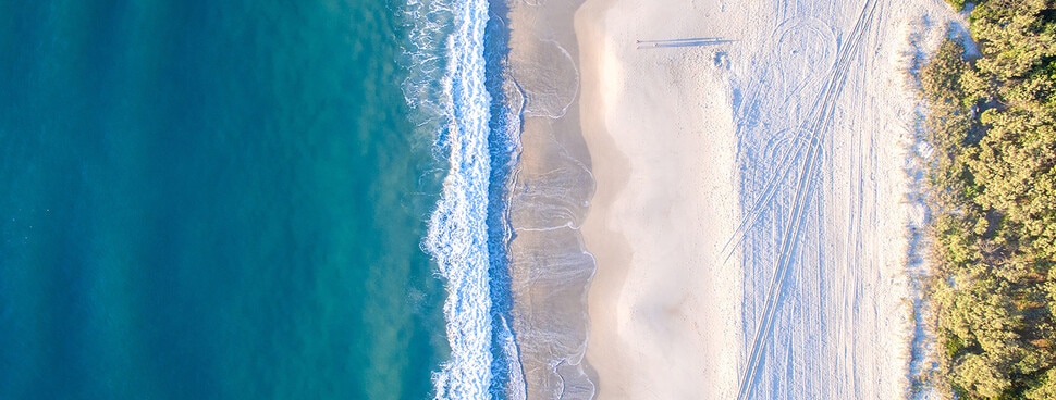 Aerial Burleigh head beach