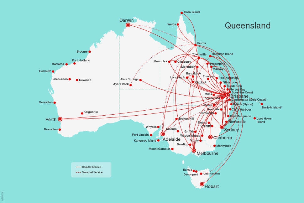 Direct flights to/from and within Queensland