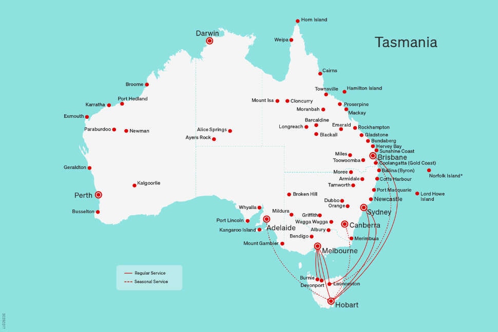 Direct flights to/from Tasmania