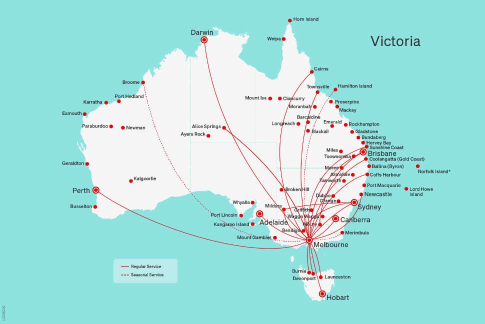 Direct flights to/from and within Victoria