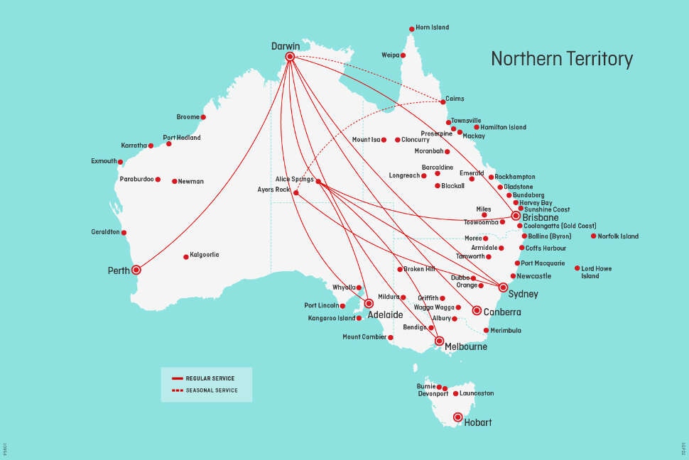 Direct flights to/from and within the Northern Territory