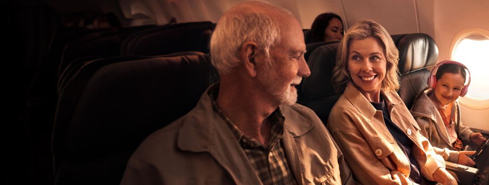 customers seated on a plane