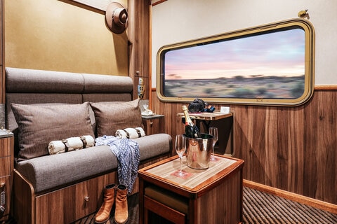 Couple onboard, Journey Beyond Rail Expeditions