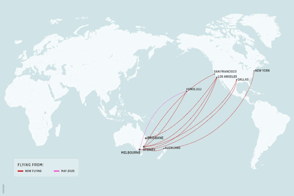 Qantas US international flight network