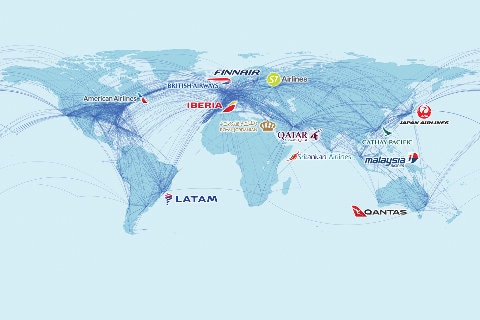 oneworld alliance map